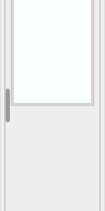 Door horizontal half-glass